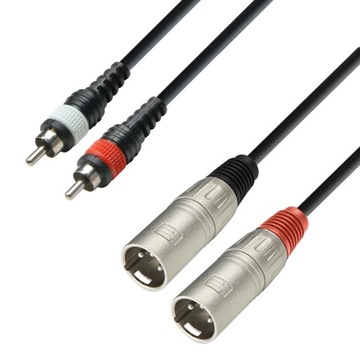 ADAM HALL K3TMC KABEL SYGNAŁOWY 2x XLR - 2x RCA 1m
