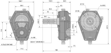 MULTIPLIKATOR PRZYSTAWKA WOM PRZEKŁADNIA DO POMPY