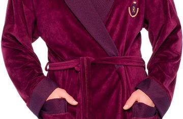 ХАЛАТ МУЖСКОЙ, ВЕЛУРОВЫЙ АТЛАСНЫЙ ВОРОТНИК, XXL