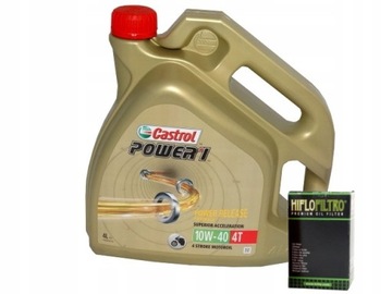 ZESTAW Olej CASTROL POWER 1 10W40+ HF303 HONDA