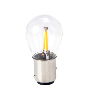 LED 2 COB FILAMENT P21/5W BAY15D 12V 24V BIAŁA