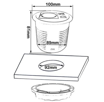 Spacetronik SPS-R1D4B круглая настольная розетка