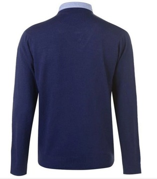 SWETER Pierre Cardin Cobalt wstawka z KOSZULĄ S