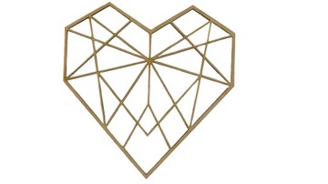 Geometryczne serce drewniane 6 cm decoupage S1