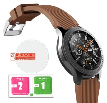 BRĄZOWY PASEK SILIKONOWY SAMSUNG GEAR S3 + SZKŁO
