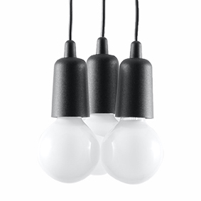 Nowa Lampa Sufitowa DIEGO 3 Czarna Zwis SOLLUX Led