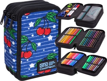 Тройной пенал Coolpack Jumper 3 с аксессуарами Вишня