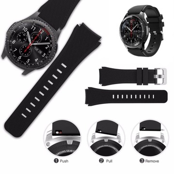 PASEK SILIKON DO SAMSUNG GEAR S3 / WATCH 46 +SZKŁO