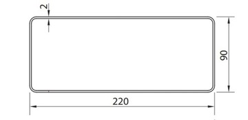 Вентиляционный канал плоский 220х90мм 1 м