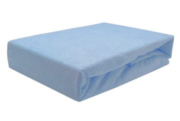 Prześcieradło frotte z gumką 160x200 błękitne