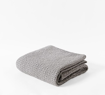 Narzuta na łóżko bawełniana, pled 180x220 VitalHome szara M34303
