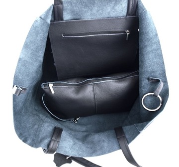 КОЖАНАЯ СУМКА-ШОППЕР КОСМЕТИЧЕСКАЯ СУМКА 2В1