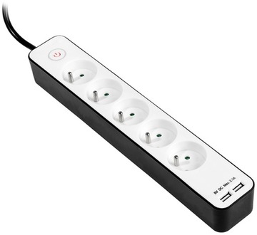 LISTWA ZASILAJĄCA TRACER ZEBRA 1.5m / 2x USB 2.1A