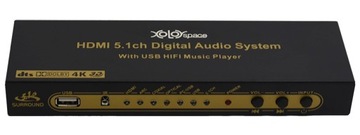 USB-аудиодекодер HDMI SPDIF с ИК-пультом дистанционного управления 6xRCA!