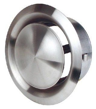 Anemostat CHROM zawór nawiew wywiew 160 mm INOX