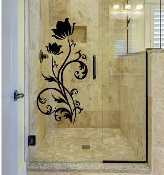 Наклейка ЦВЕТОК 95см для ванной на стекло - ЦВЕТА