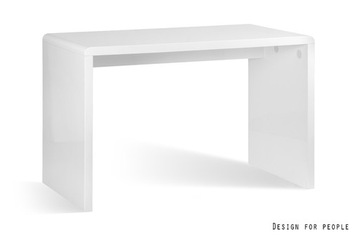 Biurko BISE prostokątne MDF UNIQUE wysoki połysk BIAŁY