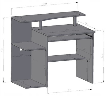 Компьютерный стол B1 SONOMA ДУБ 100см шкаф ROB