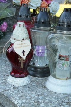 Drewniana zawieszka na znicz Wszystkich Świętych Kochanej Mamie