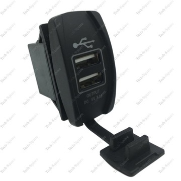 Монтажная розетка USB x2 3100мА 12-24В БЕЛАЯ