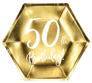 ЗОЛОТЫЕ ТАРЕЛКИ К 50-ЛЕТИЮ РОЖДЕНИЯ 6 ШТ.