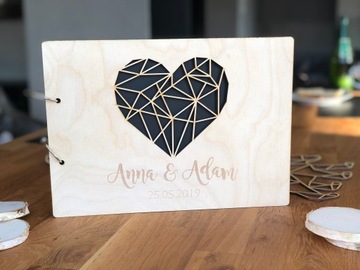 ДЕРЕВЯННАЯ ГОСТЕВАЯ КНИГА, фотобудка, ЧЕРНЫЕ КАРТОЧКИ