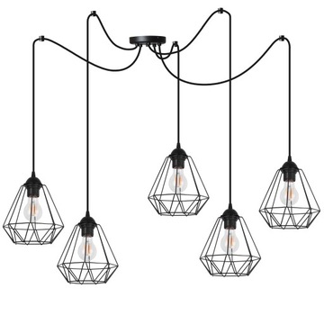 LAMPA sufitowa WISZĄCA żyrandol PAJĄK loft E27 LED