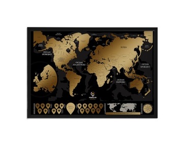 Черная деревянная рамка для скретч-карты B2 50x70см