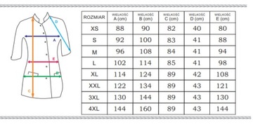 Fartuch medyczny 3/4 rękaw RÓŻNE KOLORY r.4XL