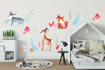 naklejki dla dzieci na ścianę ścienne zwierząt 160