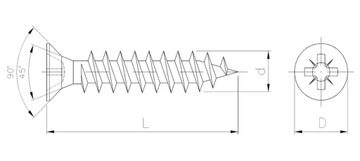 ВИНТ для мебели из закаленной древесины 3мм x 20мм 100 шт.