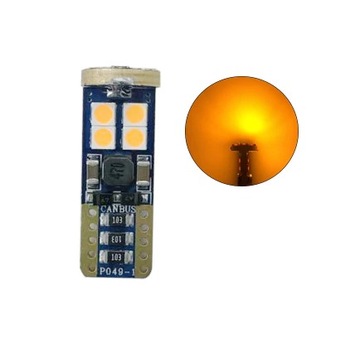LED 12 SMD 3030 W5W T10 CANBUS POMARAŃCZOWY