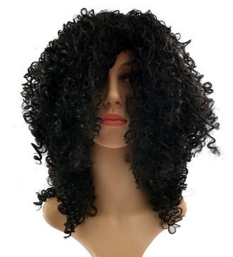 АФРО КУРЧИЙ ПАРИК ДЛЯ КОСПЛЕЙ ГЛЭМ-РОК, ЧЕРНЫЙ