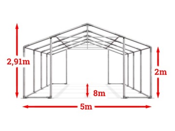 5х8м 2-2,91м Круглогодичная садовая торговая палатка