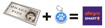 Табличка INOX - ATTENTION DOG - Американская акита