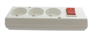 LISTWA ZASILAJĄCA PRZEDŁUŻACZ WYŁĄCZNIK 3 GNIAZDA