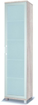Regał szklany 50 cm nowoczesny dąb sonoma X11