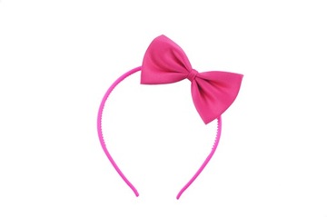 OPASKA Z KOKARDKĄ na głowę/ włosy GŁADKA FUKSJA CIEMNY RÓŻ uniwersalna