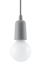 Nowa Lampa Wisząca DIEGO 1 Szara Zwis SOLLUX Led