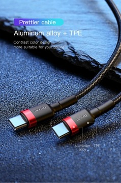 КАБЕЛЬ BASEUS NYLON USB-C PD PD2.0 60 Вт 3 А 2 м
