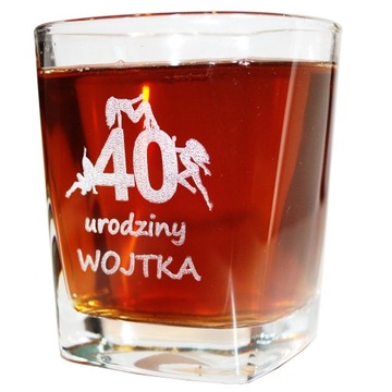 Szklanka do whisky wody grawerowana z grawerem