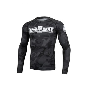 PIT BULL rash rashguard ALL BLACK CAMO LONGSLEEV M
