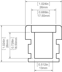 KLUŚ HR-LINE алюминиевый светодиодный профиль, необработанный - 2м
