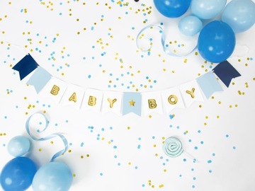 Balony dekoracje girlanda napis Boy ozdoby zestaw na Baby Shower CHŁOPIEC