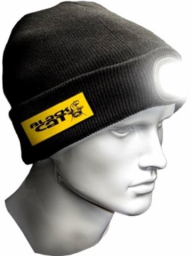 CZAPKA BLACK CAT Z LAMPKĄ LED LANCER BEANIE NEW