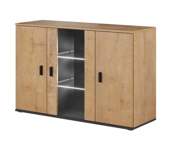 Komoda SOHO S7 - dąb lefkas+czarny - CAMA MEBLE