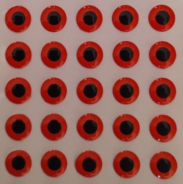 OCZY 3D CZERWONE (FLUO) wobler 8 mm 50-sztuk