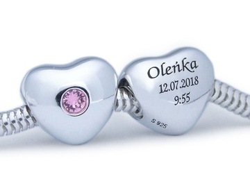 CHARMS srebro 925 koralik dla mamy + TWÓJ GRAWER