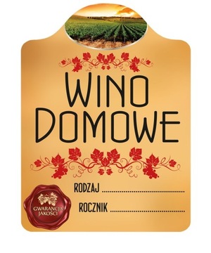 ETYKIETA NAKLEJKA WINO DOMOWE 10SZTUK WINO ŻÓŁTE