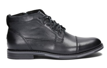 TRZEWIKI KOZAKI SZTYBLETY ZIMA SKÓRA 84 CZARNY 44